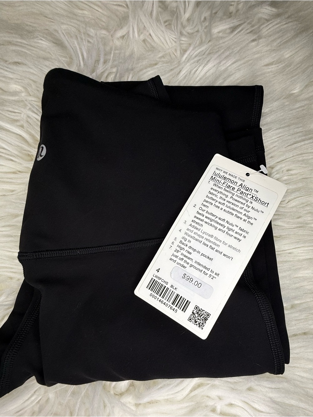 Lululemon lululemon Align Mini-Flare Pant*Short blk nwt Sz 4
